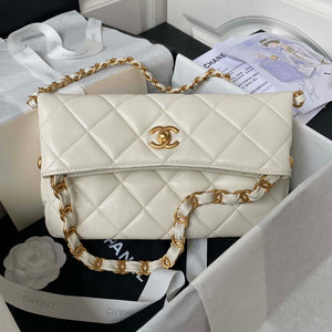 Chanel AS4754 24P New Hobo Bag White Lambskin - Default Title - View 1