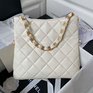Chanel AS4754 24P New Hobo Bag White Lambskin - Default Title - View 2
