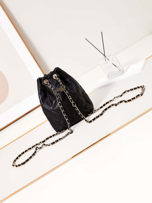Chanel AS4810 Backpack Shiny Lambskin & Gold-Tone Metal Black - Default Title - View 5