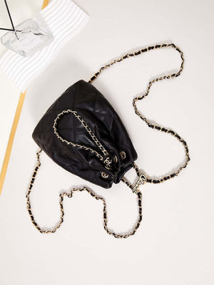 Chanel AS4810 Backpack Shiny Lambskin & Gold-Tone Metal Black - Default Title - View 6