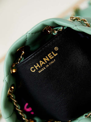 Chanel AS4810 Backpack Shiny Lambskin & Gold-Tone Metal Green - Default Title - View 8