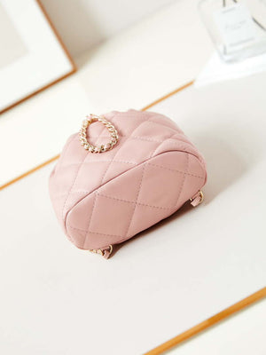 Chanel AS4810 Backpack Shiny Lambskin & Gold-Tone Metal Pink - Default Title - View 6