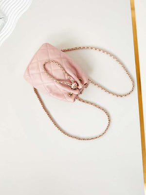 Chanel AS4810 Backpack Shiny Lambskin & Gold-Tone Metal Pink - Default Title - View 7
