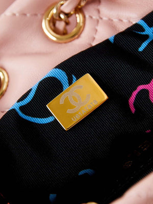 Chanel AS4810 Backpack Shiny Lambskin & Gold-Tone Metal Pink - Default Title - View 9