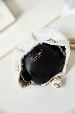 Chanel AS4810 Backpack Shiny Lambskin & Gold-Tone Metal White - Default Title - View 8