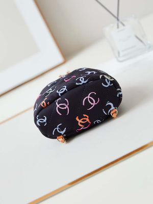 Chanel AS4810 Printed Fabric & Gold Metal Black & Multicolour - Default Title - View 6