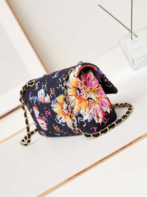 Chanel AS4842 Flap Printed Fabric & Gold Metal Black & Multicolour - Default Title - View 4