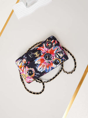 Chanel AS4842 Flap Printed Fabric & Gold Metal Black & Multicolour - Default Title - View 7