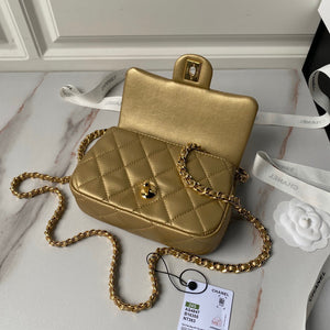 Chanel AS4847 Mini Flap bag With top handle Gold - Default Title - View 9