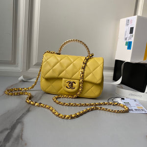 Chanel AS4847 Mini Flap bag With top handle Yellow - Default Title - View 1