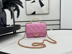 Chanel AS4848 Mini Flap bag With top handle Rose Red - Default Title - View 1