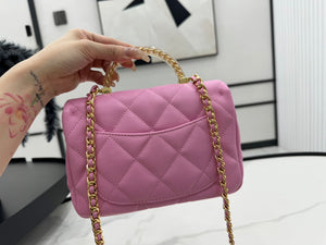 Chanel AS4848 Mini Flap bag With top handle Rose Red - Default Title - View 4