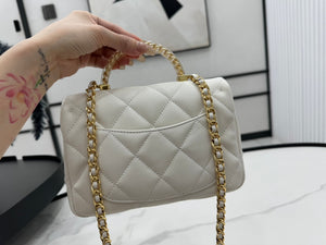 Chanel AS4848 Mini Flap bag With top handle White - Default Title - View 4