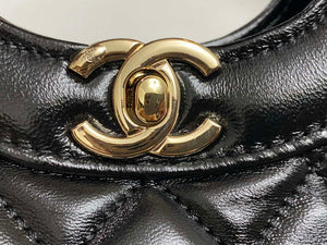 Chanel AS4853 Shopping Bag Shiny Lambskin & Gold-Tone Metal Black - Default Title - View 7