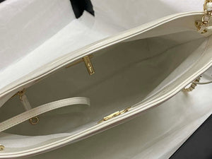Chanel AS4853 Shopping Bag Shiny Lambskin & Gold-Tone Metal White - Default Title - View 7