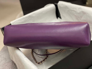 Chanel AS4853 Shopping Bag Shiny Lambskin & Gold-Tone Metal Purple - Default Title - View 5