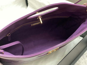 Chanel AS4854 Shopping Bag Shiny Lambskin & Gold-Tone Metal Purple - Default Title - View 7