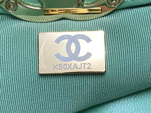 Chanel AS4854 Shopping Bag Shiny Lambskin & Gold-Tone Metal Green - Default Title - View 9