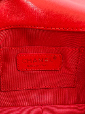 Chanel AS4861 Small Flap Bag Pearly Lambskin Imitation Pearls & Gold-Tone Metal Red - Default Title - View 8