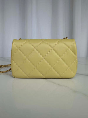 Chanel AS4861 Small Flap Bag Pearly Lambskin Imitation Pearls & Gold-Tone Metal Yellow - Default Title - View 3
