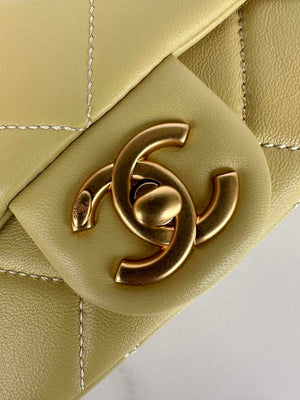 Chanel AS4861 Small Flap Bag Pearly Lambskin Imitation Pearls & Gold-Tone Metal Yellow - Default Title - View 6