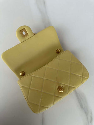 Chanel AS4861 Small Flap Bag Pearly Lambskin Imitation Pearls & Gold-Tone Metal Yellow - Default Title - View 7