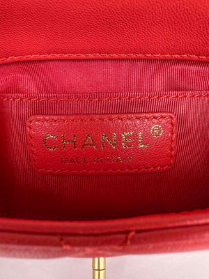 Chanel AS4868 Mini Flap Bag Pearly Lambskin Imitation Pearls & Gold-Tone Metal Red - Default Title - View 8