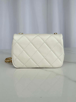 Chanel AS4868 Mini Flap Bag Pearly Lambskin Imitation Pearls & Gold-Tone Metal White - Default Title - View 5