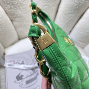 Chanel AS4912 Meduim Hobo Shiny Lambskin & Gold-Tone Metal Green - Default Title - View 7
