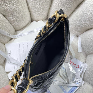 Chanel AS4912 Meduim Hobo Shiny Lambskin & Gold-Tone Metal Black - Default Title - View 8