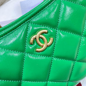Chanel AS4922 Small Hobo Shiny Lambskin & Gold-Tone Metal Green - Default Title - View 6