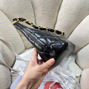 Chanel AS4923 Large Hobo Shiny Lambskin & Gold-Tone Metal Black - Default Title - View 3