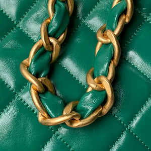 Chanel AS4923 Large Hobo Shiny Lambskin & Gold-Tone Metal Dark Green - Default Title - View 4