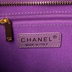 Chanel AS4923 Large Hobo Shiny Lambskin & Gold-Tone Metal Dark Purple - Default Title - View 8