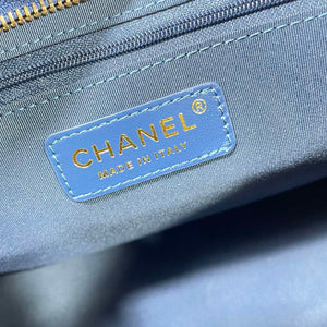 Chanel AS4923 Large Hobo Shiny Lambskin & Gold-Tone Metal Navy Blue - Default Title - View 9