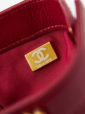 Chanel AS4958 Mini Flap bag With top handle Shiny Lambskin & Gold-Tone Metal Red - Default Title - View 9