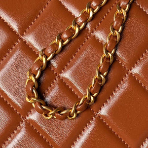 Chanel AS4959 Flap bag With top handle Shiny Lambskin & Gold-Tone Metal Brown - Default Title - View 6