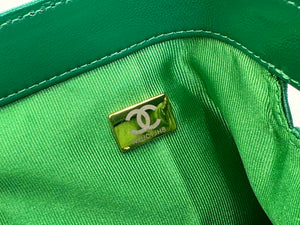 Chanel AS4959 Flap bag With top handle Shiny Lambskin & Gold-Tone Metal Green - Default Title - View 9