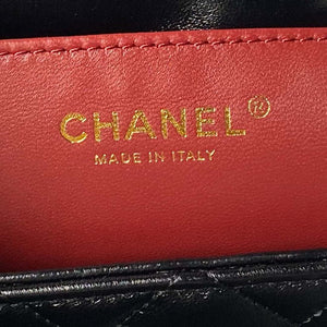 Chanel AS4993 Flap Bag with Top Handle Shiny Lambskin & Gold-Tone Metal Black - Default Title - View 7