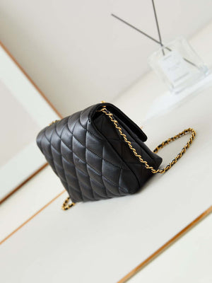Chanel AS5011 Flap bag Shiny Lambskin Imitation Pearls & Gold-Tone Metal Black - Default Title - View 4