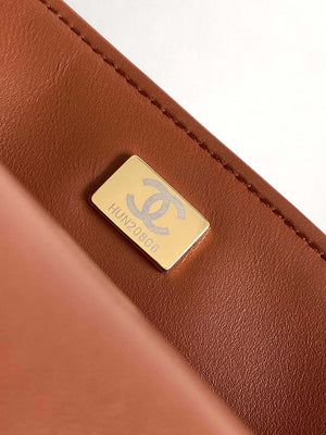 Chanel AS5149 Flap Bag Shearling Lambskin & Gold-Tone Metal Beige & Brown - Default Title - View 10
