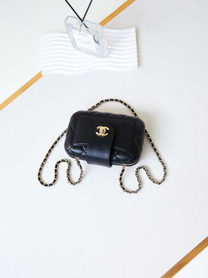 Chanel AS5178 Evening Chain Bag Lambskin Gold-Tone Metal Black - Default Title - View 7