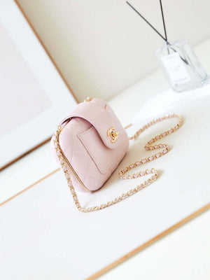 Chanel AS5178 Evening Chain Bag Lambskin Gold-Tone Metal Pink - Default Title - View 5
