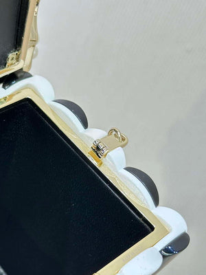 CHANEL AS5217 Resin Enamel Imitation Pearls & Gold-Tone Metal White Black & Light Pink - Default Title - View 12