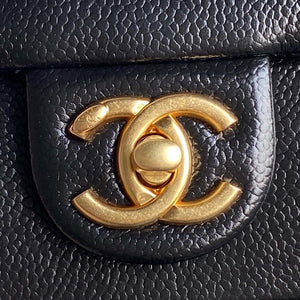 Chanel AS5218 Mini Flap Bag Grained Shiny Calfskin & Gold-Tone Metal Black - Default Title - View 3