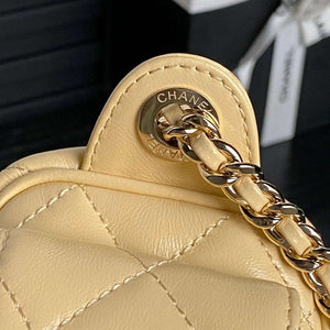 Chanel AS5220 Small Camera Case Bag Shiny Crumpled Lambskin & Gold-Tone Metal Apricot - Default Title - View 5