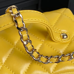 Chanel AS5222 Vanity Case Shiny Crumpled Lambskin & Gold-Tone Metal Yellow - Default Title - View 4