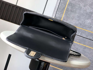 Chanel AS5244 Flap Bag with Top Handle Lambskin & Lacquered Metal Black - Default Title - View 8