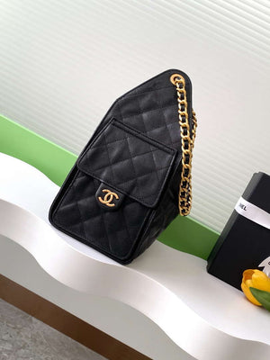 Chanel AS5293 Small Hobo Calfskin & Gold-Tone Metal Black - Default Title - View 2