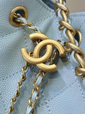 Chanel AS5293 Small Hobo Calfskin & Gold-Tone Metal Blue - Default Title - View 4